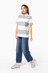 Gestreiftes Polohemd mit kurzen Ärmeln, Unisex