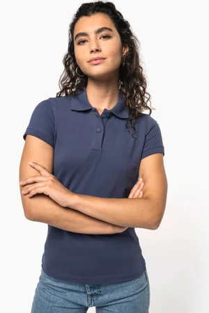 Kurzarm-Polohemd für Damen. Aus Baumwollpiqué