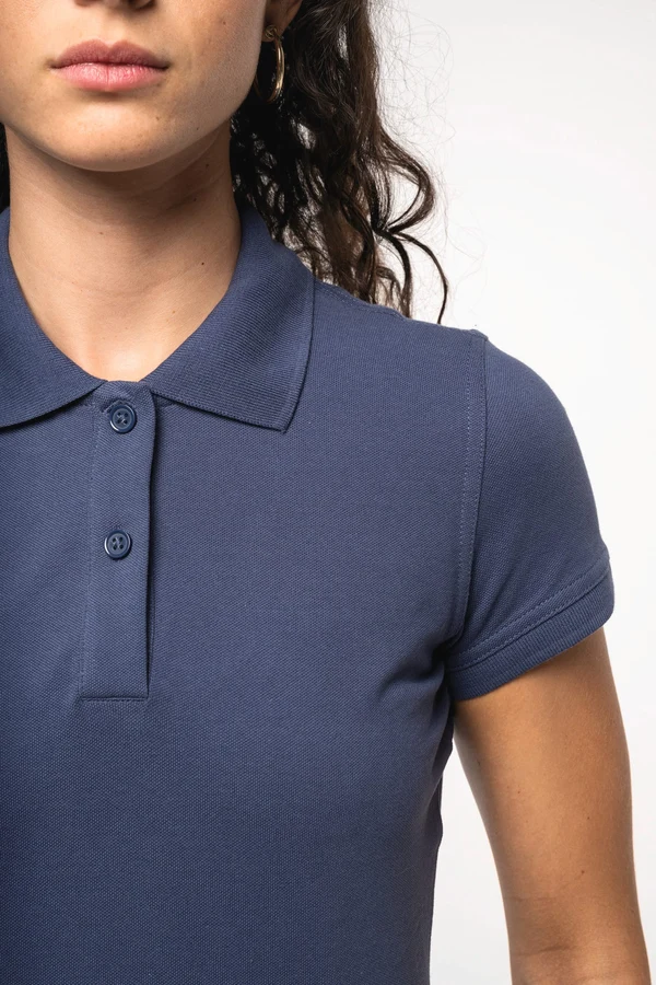 Kurzarm-Polohemd für Damen. Aus Baumwollpiqué