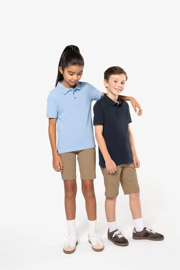 Kinder Kurzarm Poloshirt aus Baumwollpiqué
