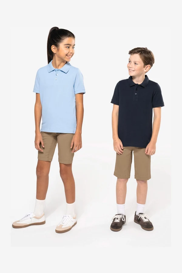 Kinder Kurzarm Poloshirt aus Baumwollpiqué
