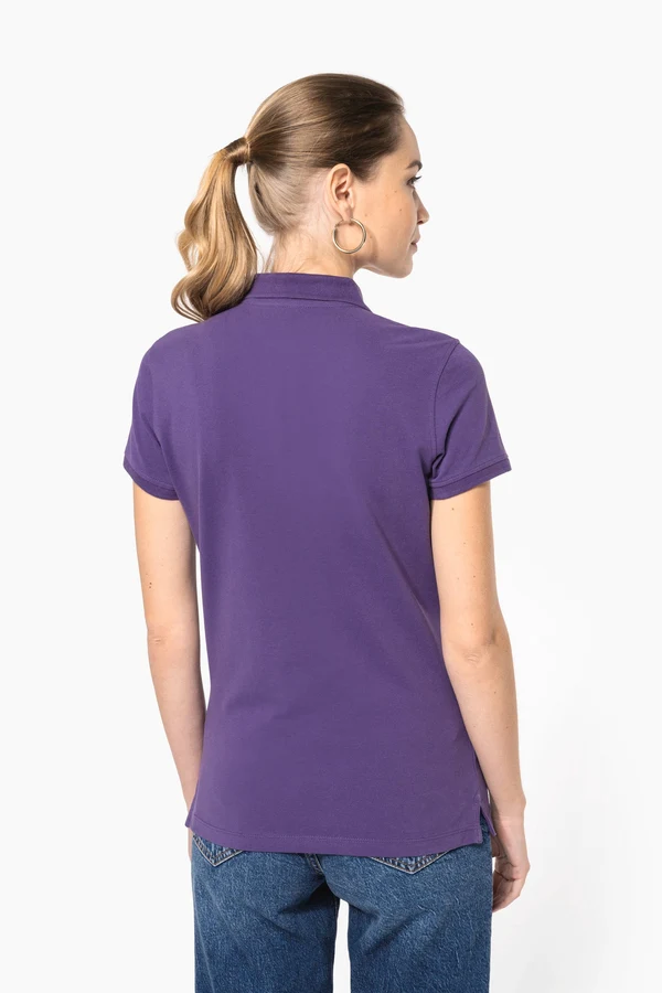 Dammen Kurzam Poloshirt aus Baumwollpiqué