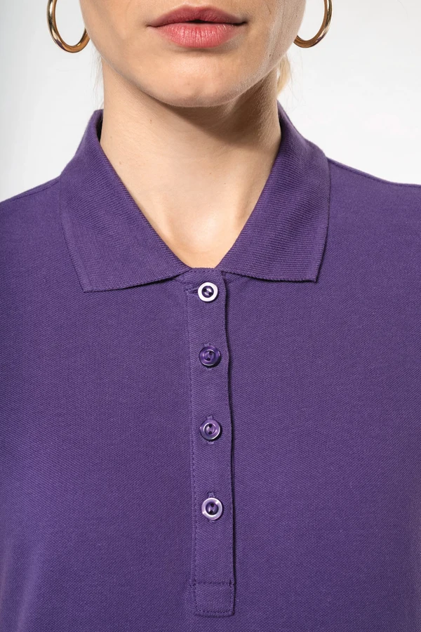 Dammen Kurzam Poloshirt aus Baumwollpiqué