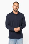 Herren Langarm-Polohemd. Baumwollpiqué