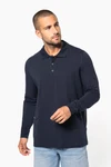 Herren Langarm-Polohemd. Baumwollpiqué