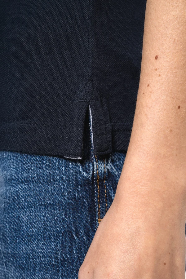 Zweifarbiges Piqué-Polohemd für Damen