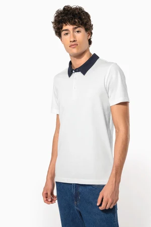 Zweifarbiges Jersey-Polohemd für Herren