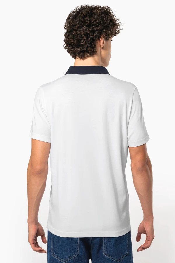 Zweifarbiges Jersey-Polohemd für Herren