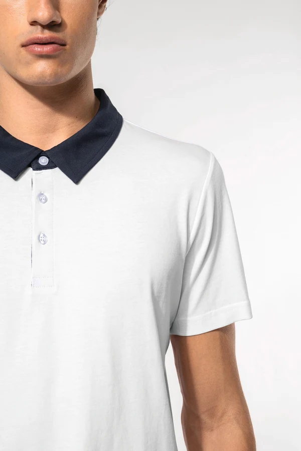 Zweifarbiges Jersey-Polohemd für Herren
