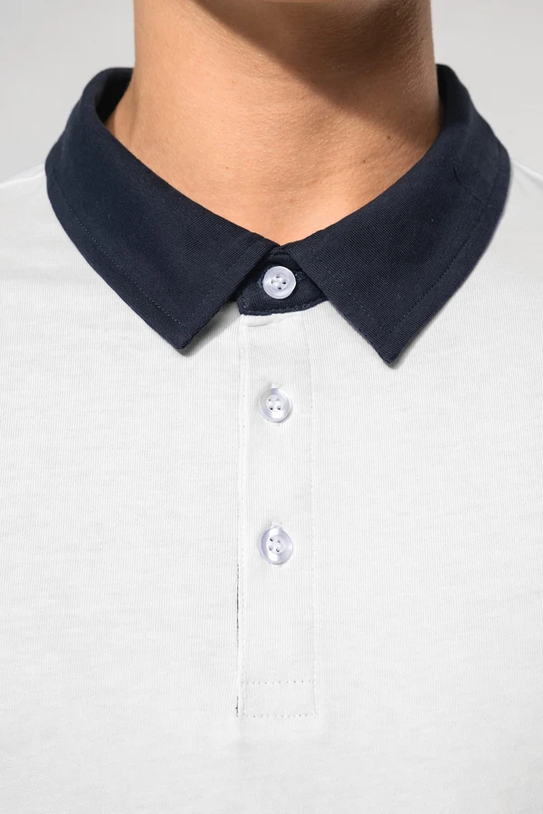 Zweifarbiges Jersey-Polohemd für Herren