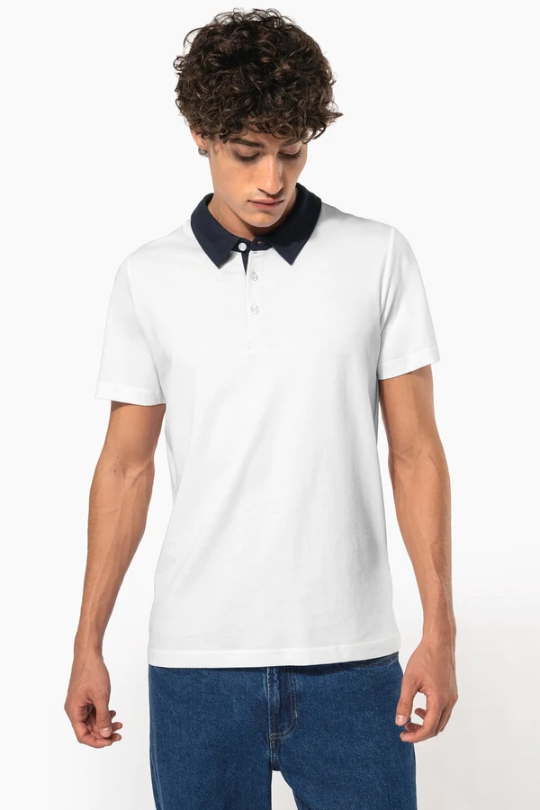 Zweifarbiges Jersey-Polohemd für Herren