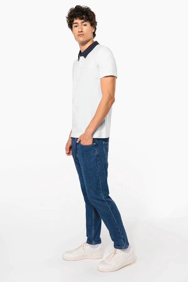 Zweifarbiges Jersey-Polohemd für Herren