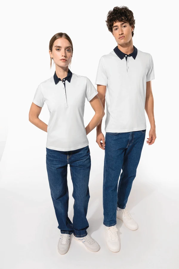 Zweifarbiges Jersey-Polohemd für Herren
