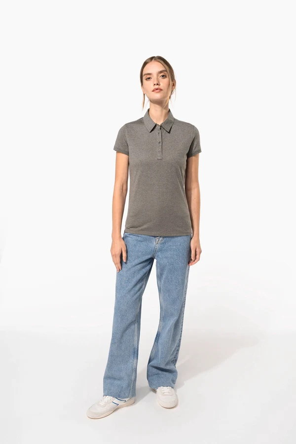 Jersey-Kurzarm-Polohemd für Damen