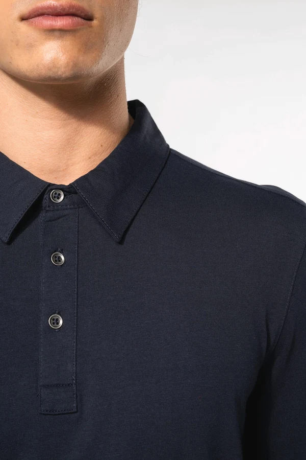 Langarm-Polohemd für Herren aus Jersey