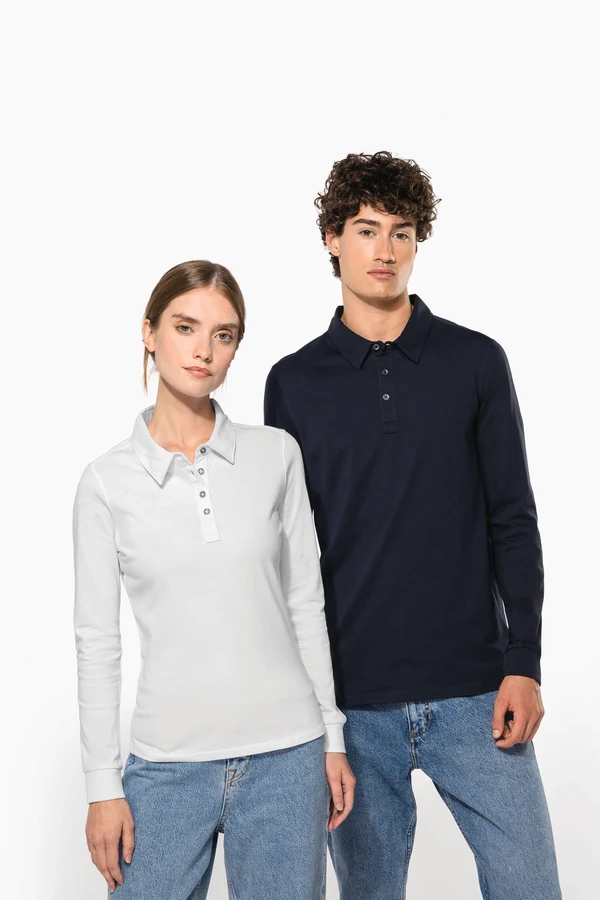 Langarm-Polohemd für Herren aus Jersey
