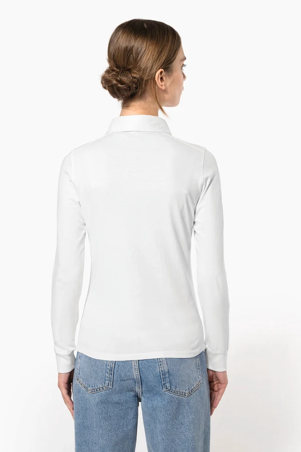 Langarm-Polohemd für Damen aus Jersey