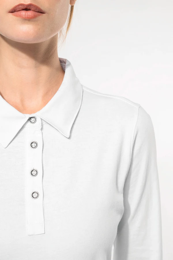 Langarm-Polohemd für Damen aus Jersey