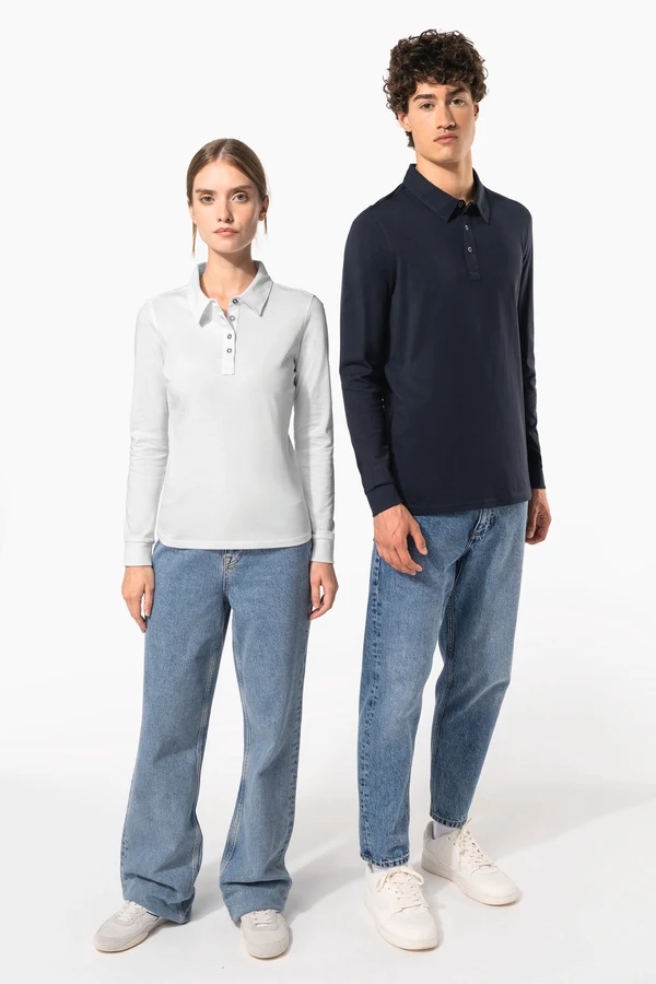 Langarm-Polohemd für Damen aus Jersey