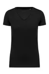 Damen-T-Shirt Supima® mit V-Ausschnitt und kurzen Ärmeln Black