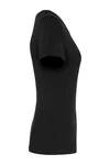 Damen-T-Shirt Supima® mit V-Ausschnitt und kurzen Ärmeln Black