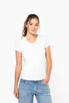 Kurzarm-Damen-T-Shirt mit V-Ausschnitt