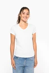 Kurzarm-Damen-T-Shirt mit V-Ausschnitt