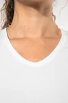 Kurzarm-Damen-T-Shirt mit V-Ausschnitt