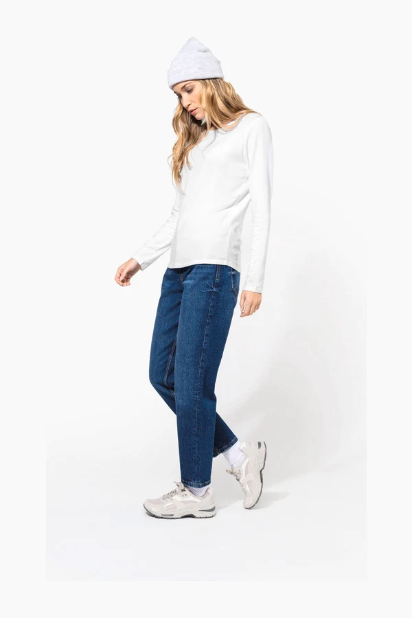Damen Langarm-T-Shirt mit Rundhalsausschnitt