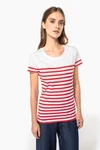 T-Shirt im Marine-Stil mit Rundhalsausschnitt Bio Damen