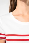 T-Shirt im Marine-Stil mit Rundhalsausschnitt Bio Damen