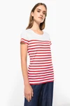 T-Shirt im Marine-Stil mit Rundhalsausschnitt Bio Damen