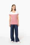 T-Shirt im Marine-Stil mit Rundhalsausschnitt Bio Damen