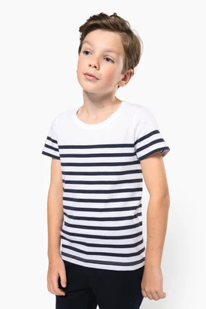 T-Shirt im Marine-Stil mit Rundhalsausschnitt Bio Kinder