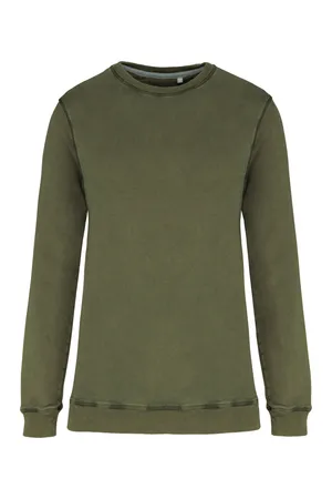 Sweatshirt mit Rundhalsausschnitt Washed Khaki