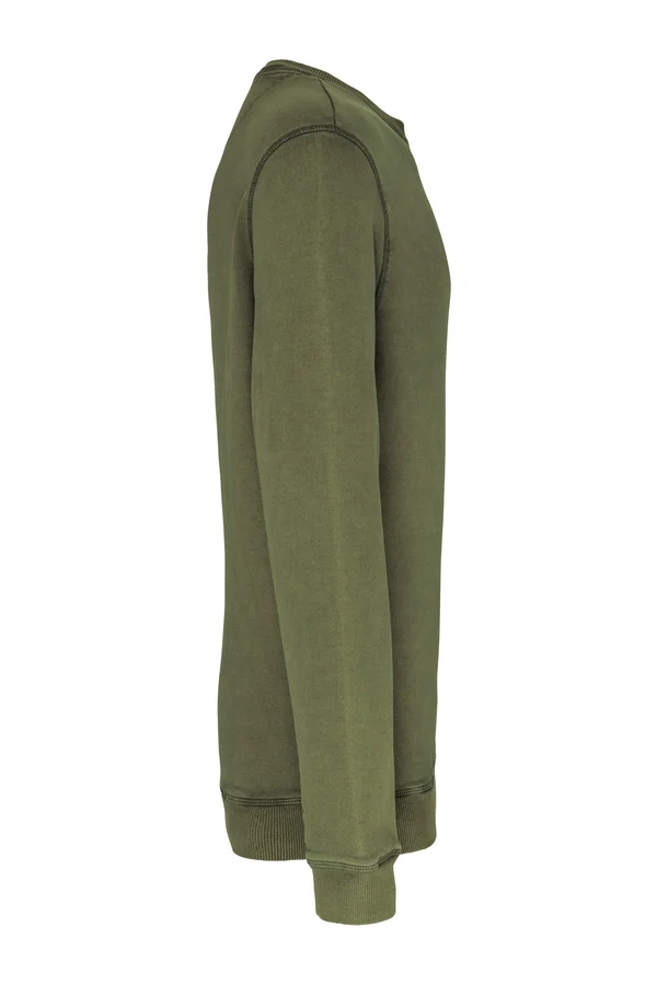 Sweatshirt mit Rundhalsausschnitt Washed Khaki