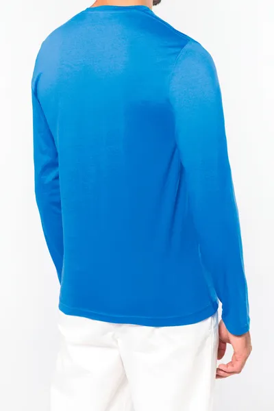 Men's long-sleeved V-neck T-shirt