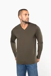 Herren Langarm-T-Shirt V-Ausschnitt
