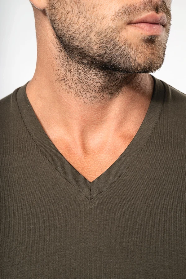 Herren Langarm-T-Shirt V-Ausschnitt