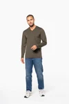 Herren Langarm-T-Shirt V-Ausschnitt