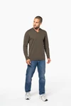Herren Langarm-T-Shirt V-Ausschnitt
