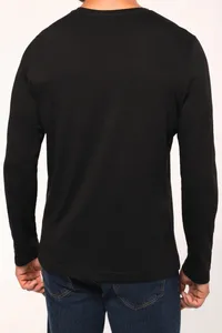 Men's long-sleeved crew neck T-shirt