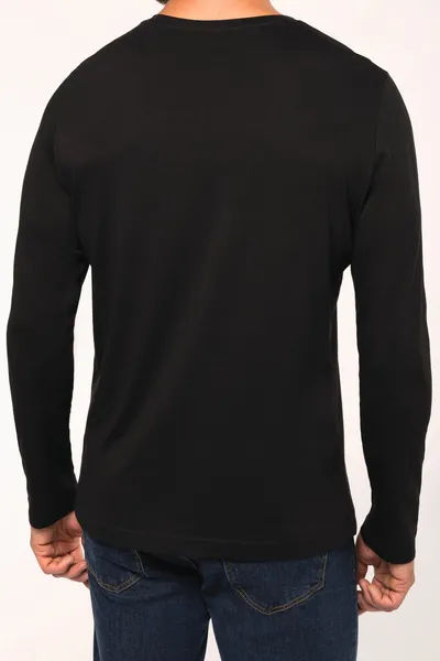 Men's long-sleeved crew neck T-shirt