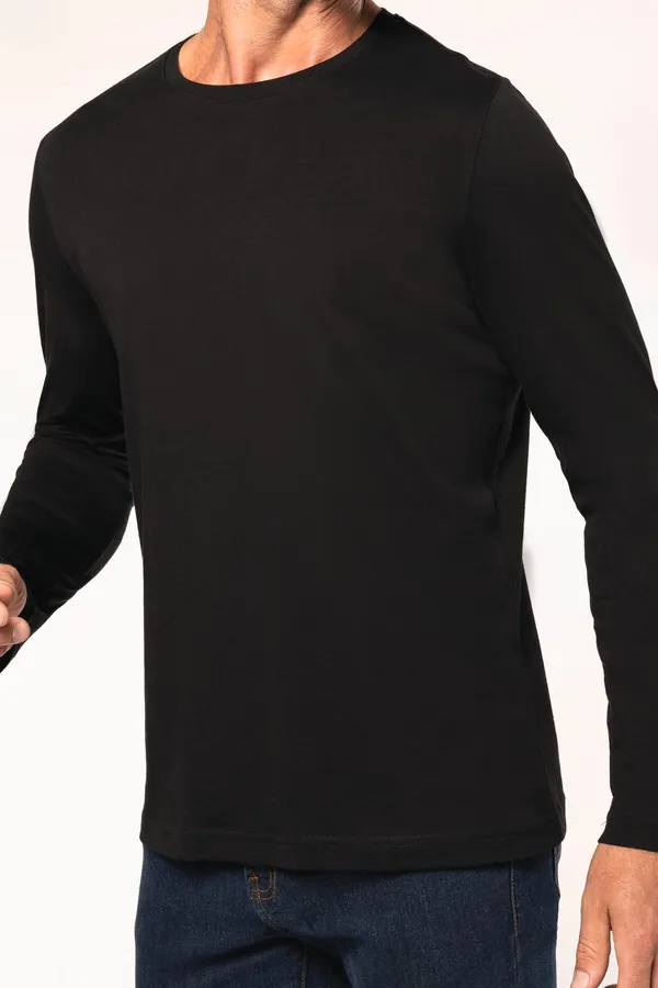 Men's long-sleeved crew neck T-shirt