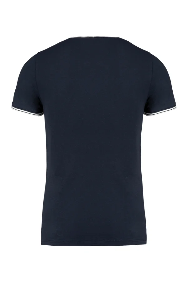 Rundhals-T-Shirt aus Piqué für Herren Navy / Off White