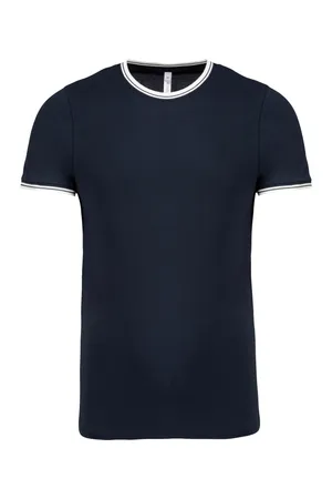 Rundhals-T-Shirt aus Piqué für Herren Navy / Off White