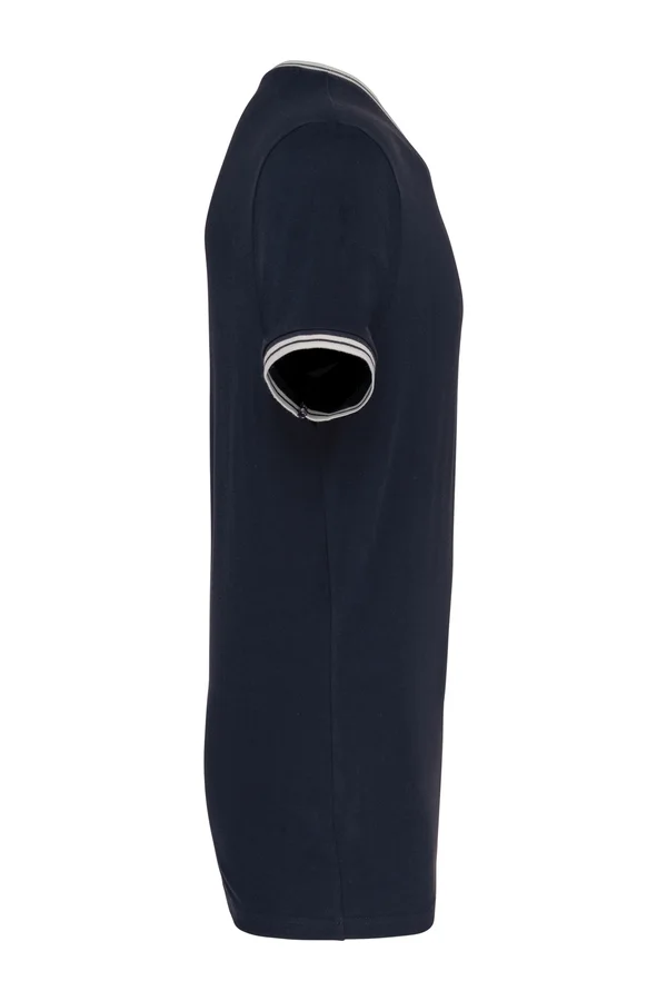 Rundhals-T-Shirt aus Piqué für Herren Navy / Off White