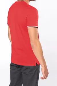T-Shirt aus Piqué-Trikot mit V-Ausschnitt für Herren