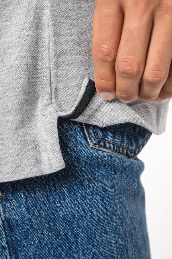 Herren T-Shirt aus Piqué-Trikot mit V-Ausschnitt