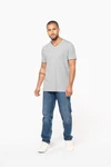 Herren T-Shirt aus Piqué-Trikot mit V-Ausschnitt